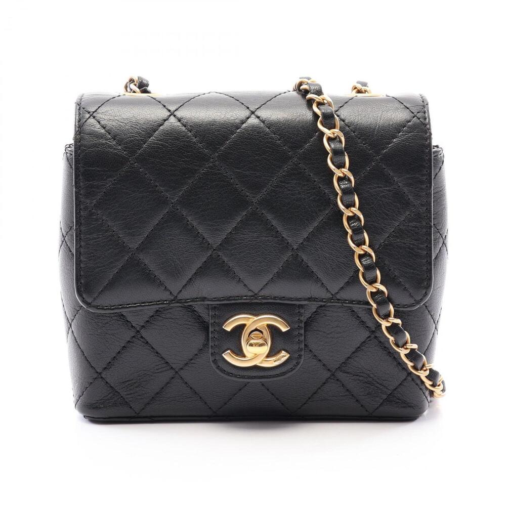 Chanel Matelassé Shoulder Bag/Handbag, Leather, Women's, Black